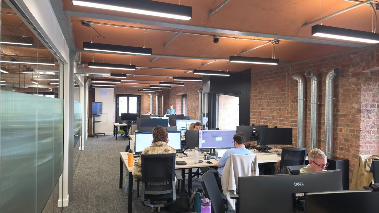Inside IQBlade’s office at Edward Pavilion, Royal Albert Dock